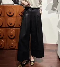 WYK 高货~人丝亚麻~M腰68长89宽松提花经典时尚重工休闲裤 2518