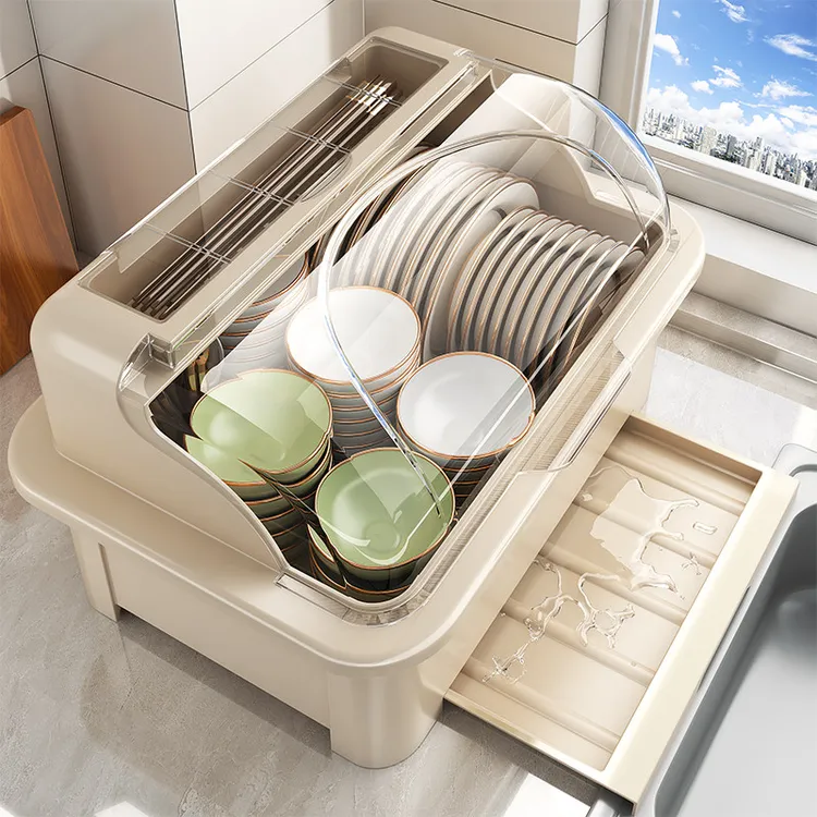 【升级加厚款】碗筷餐具收纳盒碗碟收纳架碗盘沥水厨房放碗柜置物架