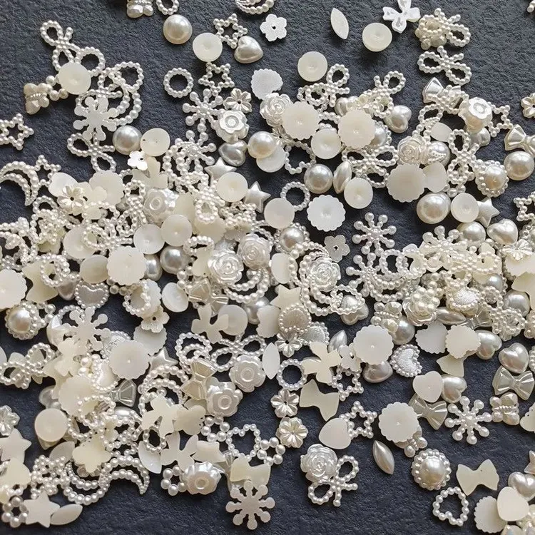 【凌先生】珍珠贴片手工DIY圣诞树装饰雪花爱心星星镂空配件