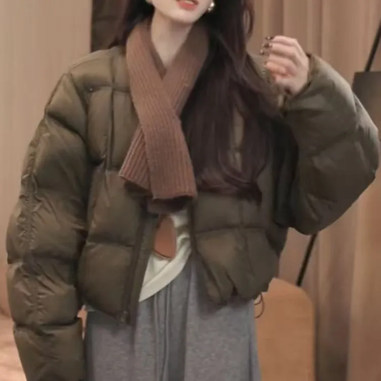 韩版时尚百搭2025冬季新款宽松保暖加厚面包服棉服女外套女冬款