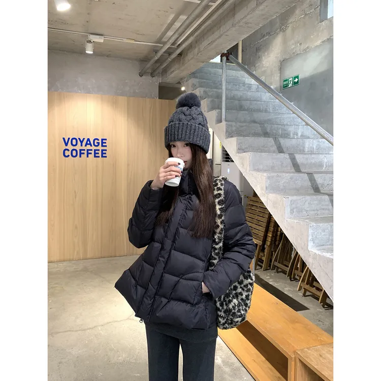 【小A摆】冬季美式复古排骨轻薄时尚休闲显瘦修身羽绒服254V4573