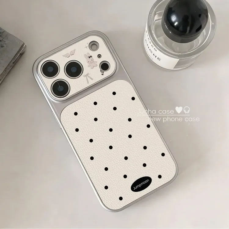 波点小米兔适用iphone17PM手机壳12pro可爱16plus散热13Pro荔枝纹