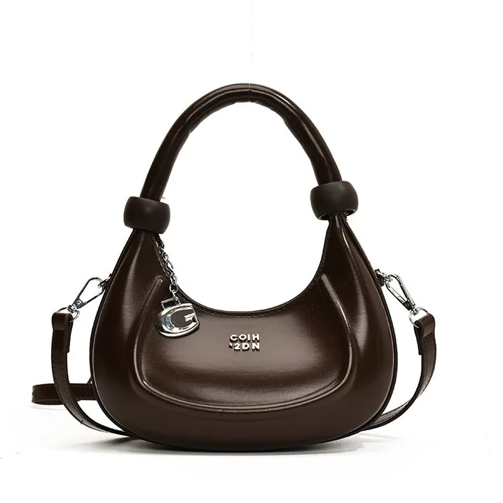 斜挎包纯色马鞍包单肩包单肩复古千金风肩包潮流百搭休闲时尚女士