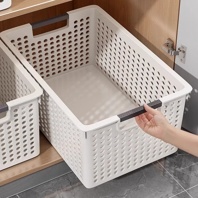 食品级塑料橱柜收纳篮透气防潮厨房蔬菜水果米面杂粮专用收纳神器