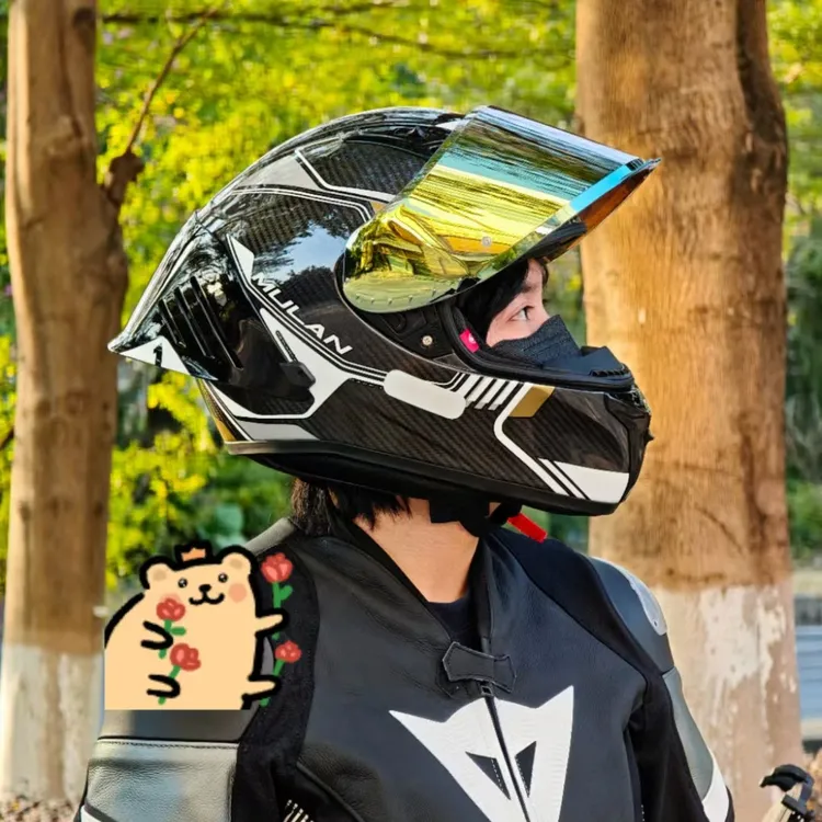  MULAN木兰头盔719碳纤维街盔超轻玻璃钢四季机车全盔