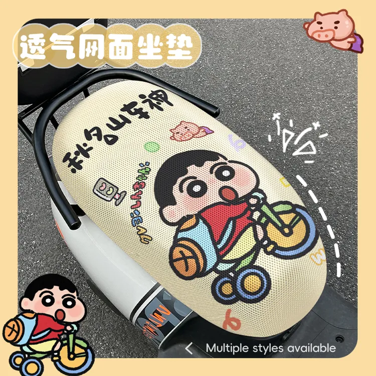电动车蜂窝坐垫套可爱卡通夏季防晒透气电瓶车座套隔热网套座椅罩