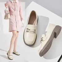 W35-102黑色乐福鞋子女2025秋季新款复古英伦风一脚蹬软底单鞋