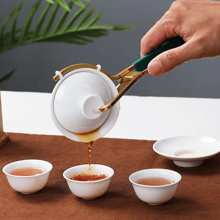 防烫盖碗夹泡茶神器不锈钢简约卫生不烫手茶道六君子功夫茶具配件