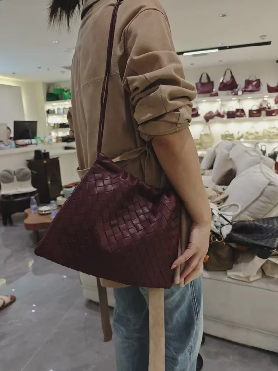 YUSHA/高档巴洛红编织抽绳袋袋-8909