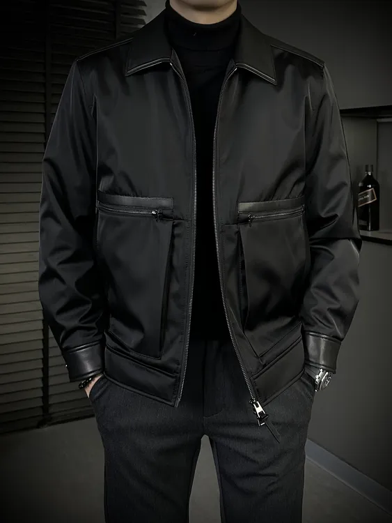 KING&GUCH【桑蚕丝✚90鹅绒✚绵羊皮】秋冬季新款百搭翻领羽绒服3525