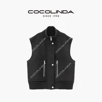 COCOLINDA | 100%羊毛立领拼接外穿马甲C5199