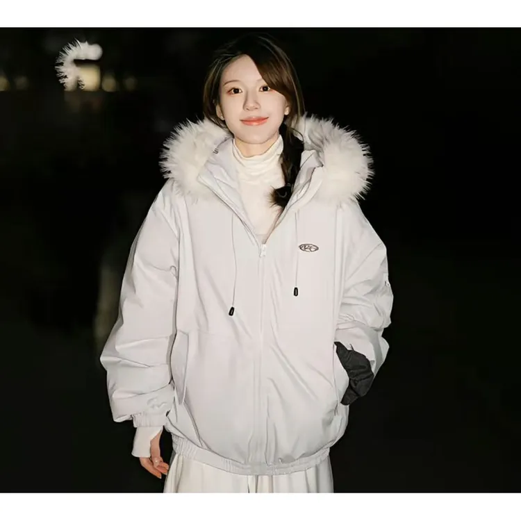 赵露思同款冬季毛领情侣棉服女潮流加厚韩系宽松学生棉衣保暖外套