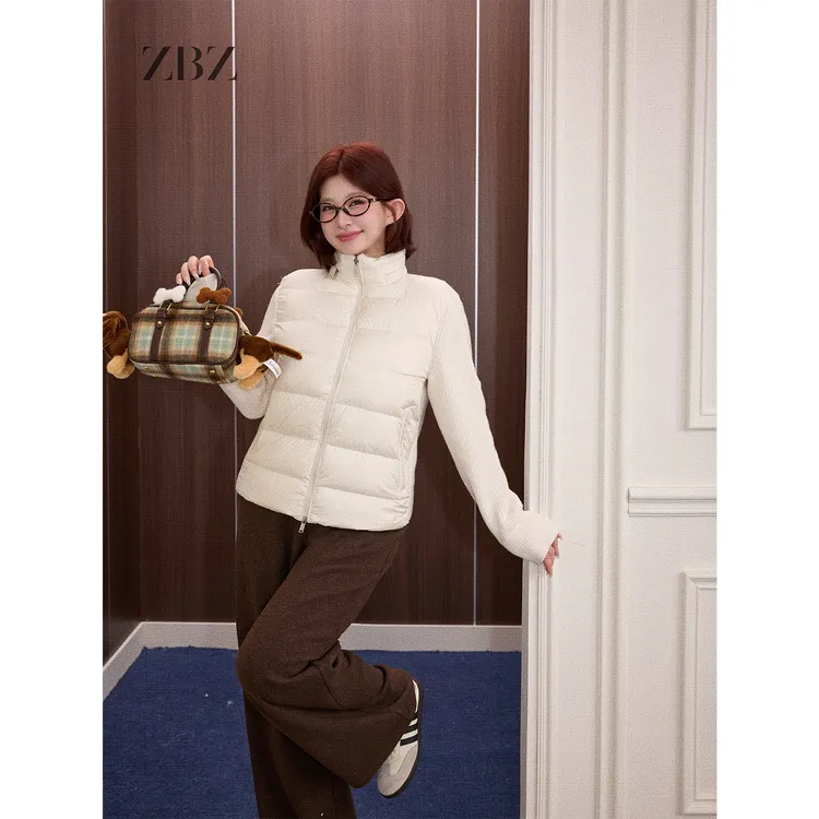 周白子 10/31 20:00pm新品【立领针织拼接】90%白鸭绒外套ZTYS0040