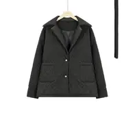 吉米原创-冬季西装领系带百搭棉衣外套331653