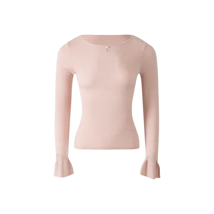 无艳一禾【青玉缀】重工绵羊毛珍珠点缀半高领针织衫LH025621