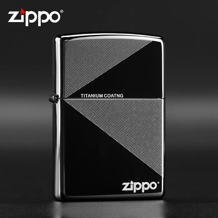 ZIPPO/之宝打火机正版黑冰商务标志防风火机送礼男友七夕礼物DYJ1