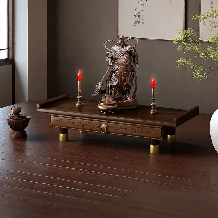 家用香案台桌面小型供桌摆件置物条案贡桌案几立柜带板供奉神台柜