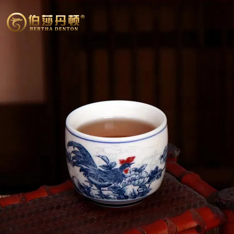 BERTHA DENTON/伯莎丹顿羊脂玉草木灰釉主人杯高杯罗汉杯陶瓷单杯