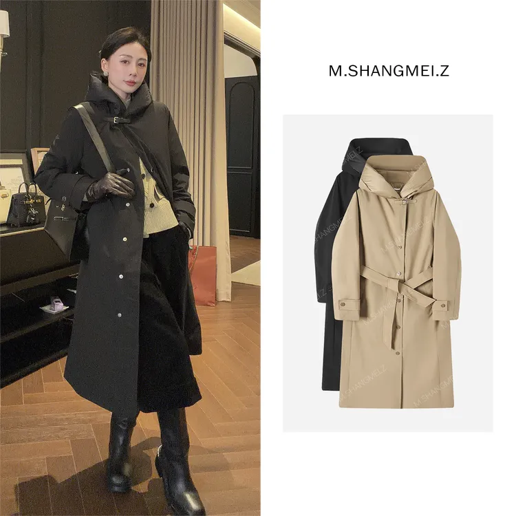 M.SHANGMEI.Z/沐熙【英伦爵士】美大哥时髦感风衣式羽绒服X123352