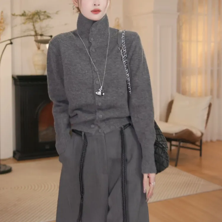 2025秋季新款针织衫外套显瘦修身毛衣简约百搭上衣女LK2507171