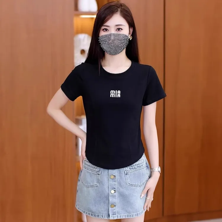 短袖女士T恤2025年夏季新款百搭显瘦圆领短款上衣体恤衫小个子潮