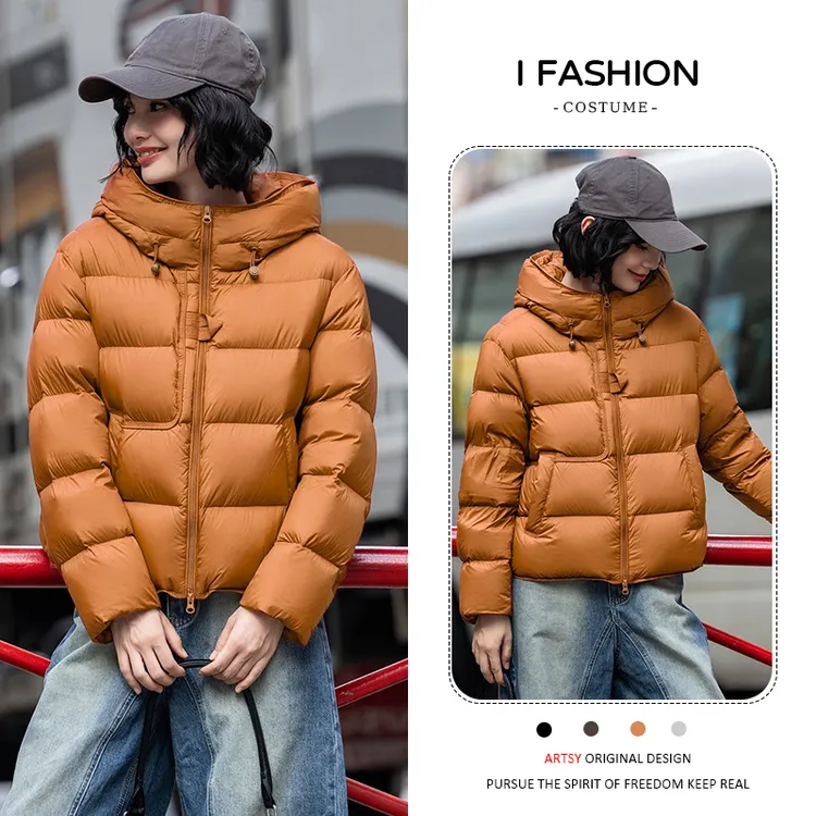 泡芙连帽羽绒棉服女2025冬季新款小个时尚洋气减龄显瘦保暖面包服