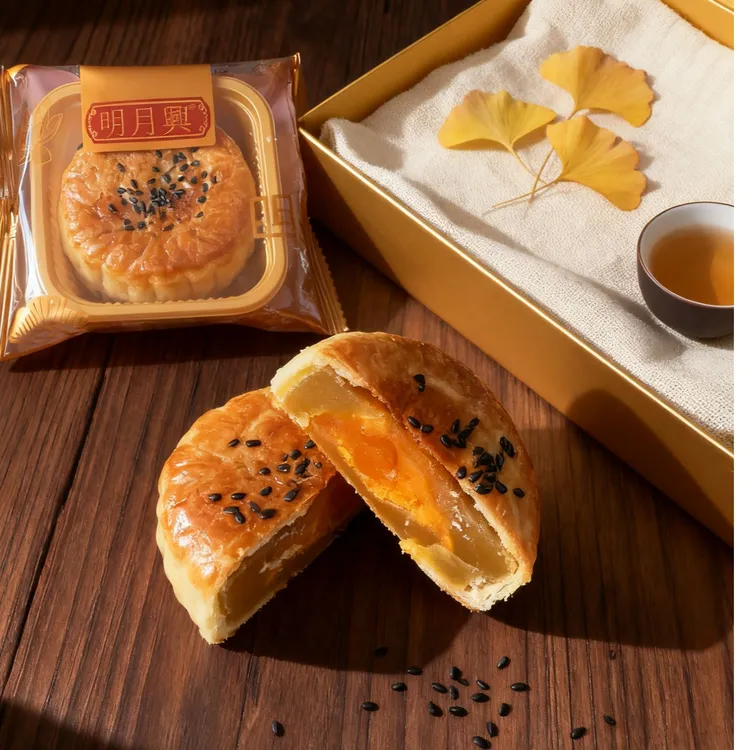 明月興手工莲蓉蛋黄酥咸香蛋黄+整颗蛋黄传统美食糕点零食