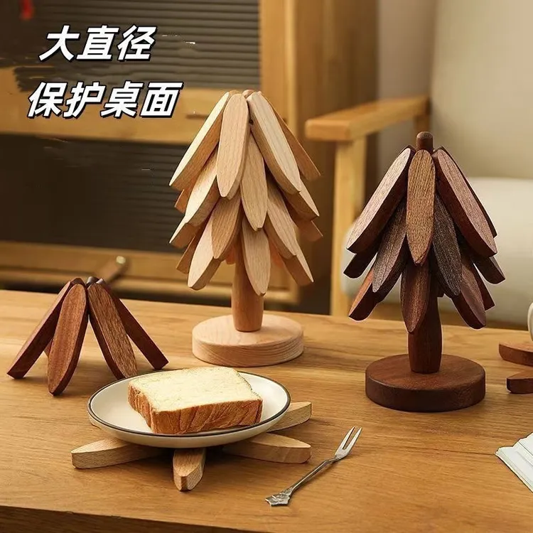 实木隔热垫餐垫防烫垫一棵树家用耐高温桌垫锅垫杯垫砂锅垫高级感
