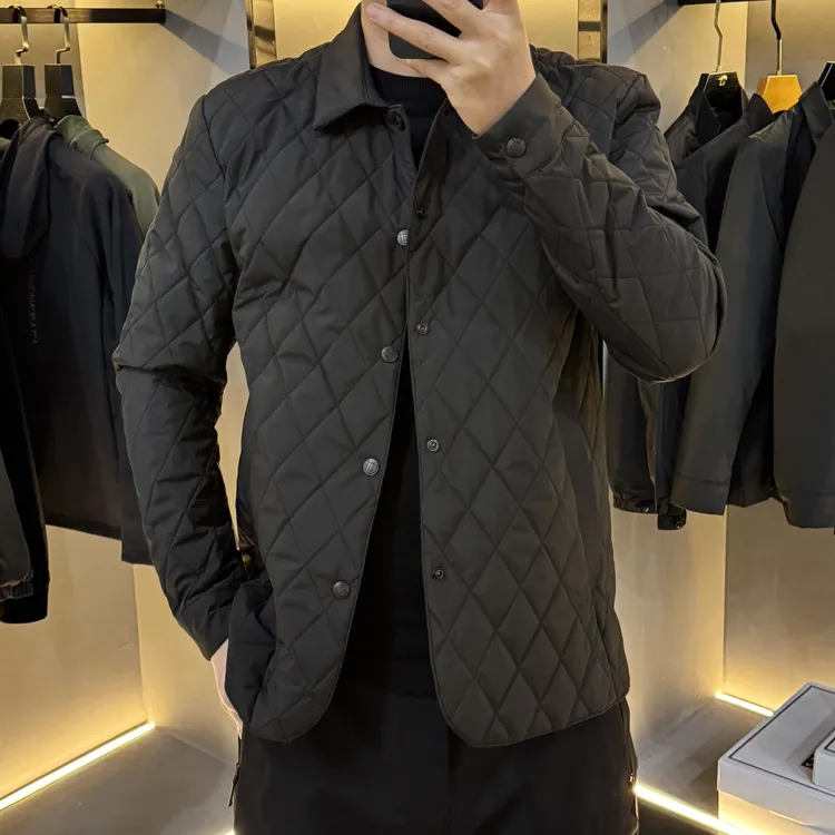 25340秋冬加棉加厚男士商务休闲简约百搭翻领高品质棉衣外套
