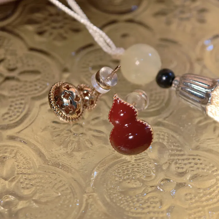 铜合金珐琅耳饰 张向东丹砂鎏星珐琅耳饰