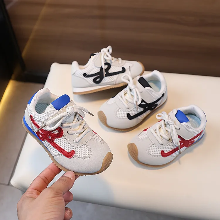 透气德训鞋2025春夏新款运动鞋男女童鞋百搭拼色阿甘鞋小童防滑