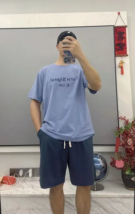 3800时尚夏季字母圆领男士运动休闲套装0420