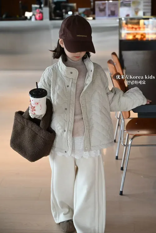 女童冬款棉服小女孩韩版保暖棉袄女宝宝洋气夹棉外套儿童时髦冬装
