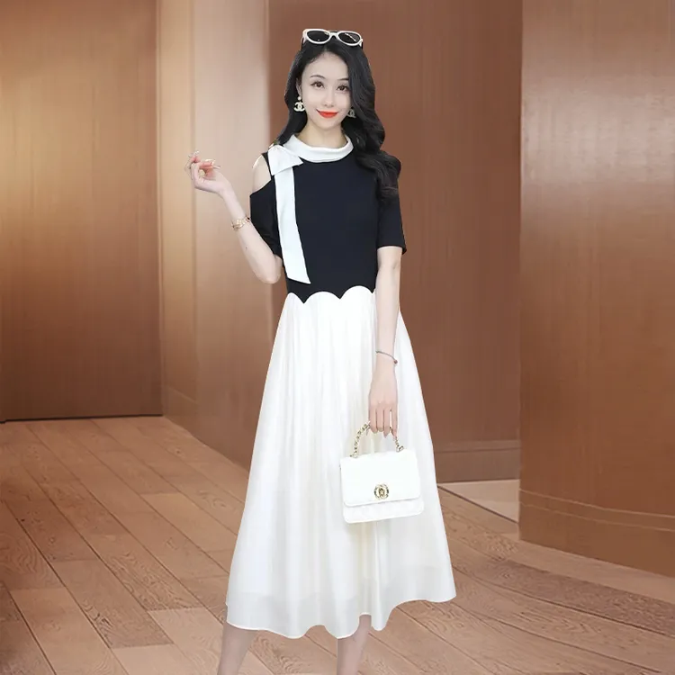 拉夏贝尔轻奢小众高级感女装法式连衣裙子2025夏季十三行洋气减龄