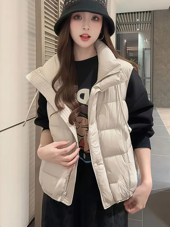 羽绒马夹2025秋冬新款加厚羽绒马夹女秋外穿短款保暖白鸭绒坎肩女
