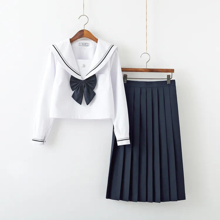 jk制服长裙水手服日本学生校服女中基础款水手服班服套装