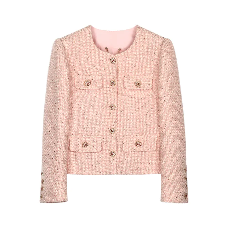 【龙哥质造】财阀千金亮片短外套法式名媛小香风粗花呢上衣女130010