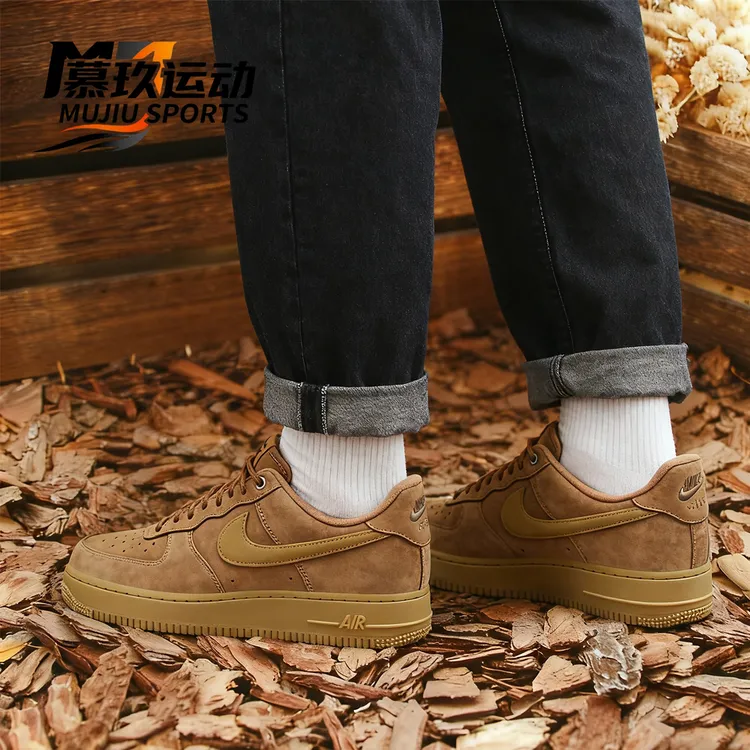 空军一号小麦棕男鞋AirForce1低帮板鞋男生鞋子运动风CJ9179-200