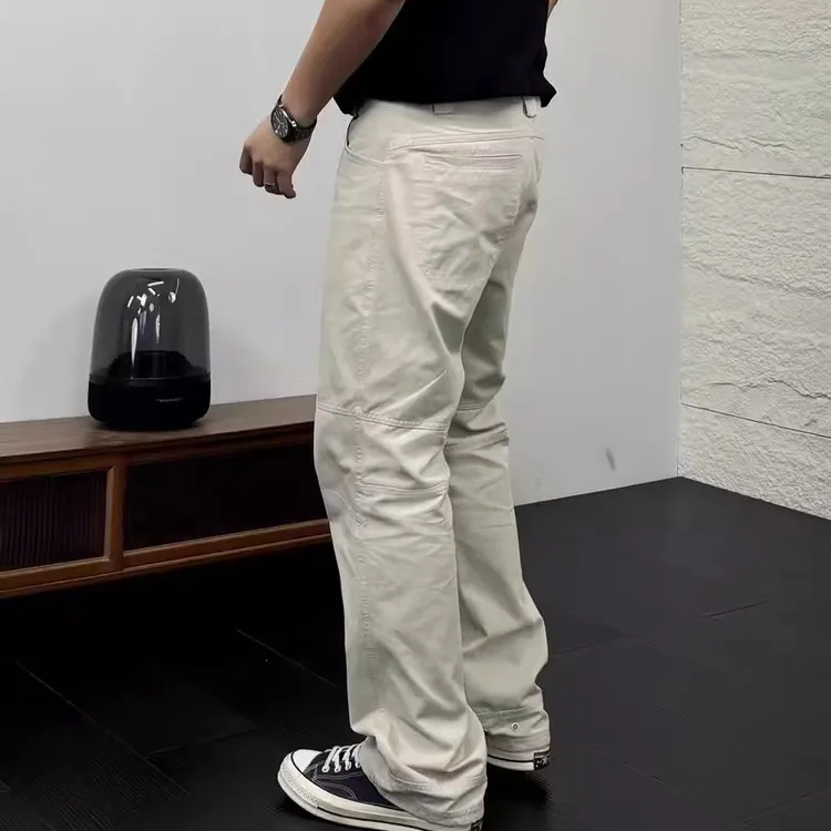弯刀立裁拼接工装裤秋季机能风可调节直筒裤简约百搭透气休闲长裤