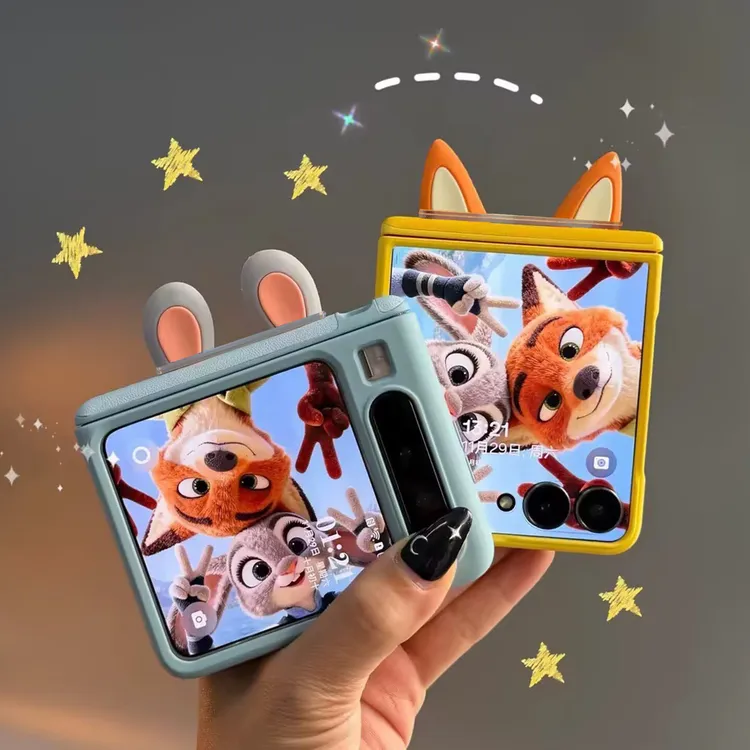 适用华为PuraX兔耳朵手机壳荣耀magicvflip2/小米mixflip2保护壳