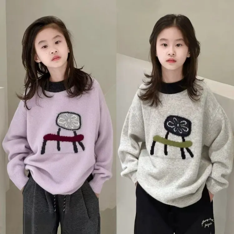 巴拉巴拉云朵女童秋冬装新款女孩春秋款套头衫圆领打底衫德绒毛衣