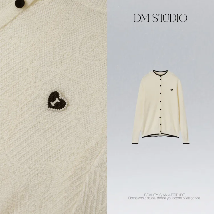 DEDM•STUDIO/极简风百搭减龄气质排扣针织开衫2512ZZS/132904
