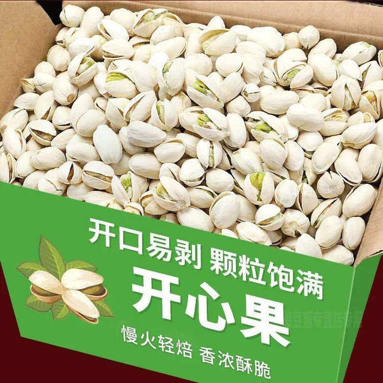 【买半斤送半斤】开心果盐焗味饱满颗粒500g坚果炒货一整箱休闲零食