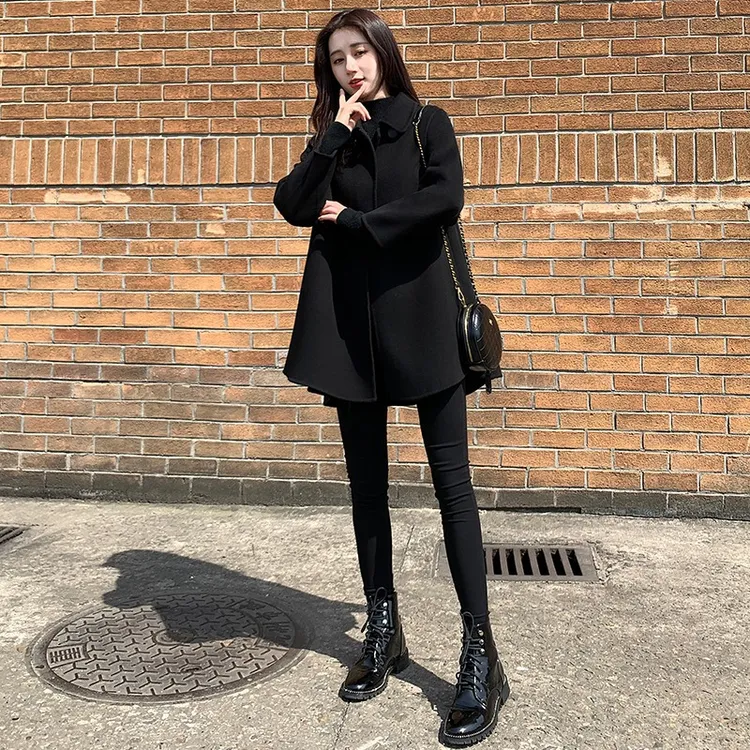 双面羊绒大衣女短款修身显瘦小个子高端羊毛呢外套女2025秋冬新款