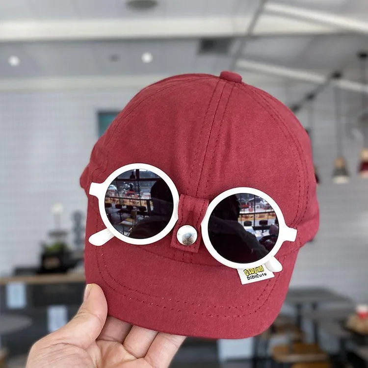 【眼镜可拆】婴儿帽子男宝宝棒球帽韩版洋气幼儿春天女宝宝鸭舌帽