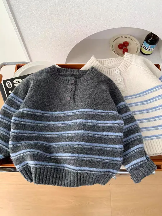 儿童毛衣2025冬季新品男女宝宝时尚保暖百搭洋气上衣加厚外套