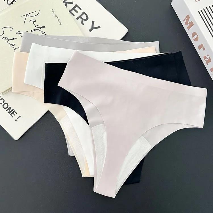 防尴尬裤三角区丁字内裤冰丝运动健身瑜伽不卡档不夹臀无痕裸感