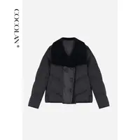 COCOLAN【泰晤士】90白鹅绒美利奴羊毛领短款鹅绒服女CL8YR8362