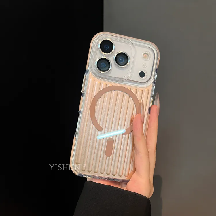 适用苹果17promax手机壳条纹磁吸新款简约iphone17Air全包保护套1