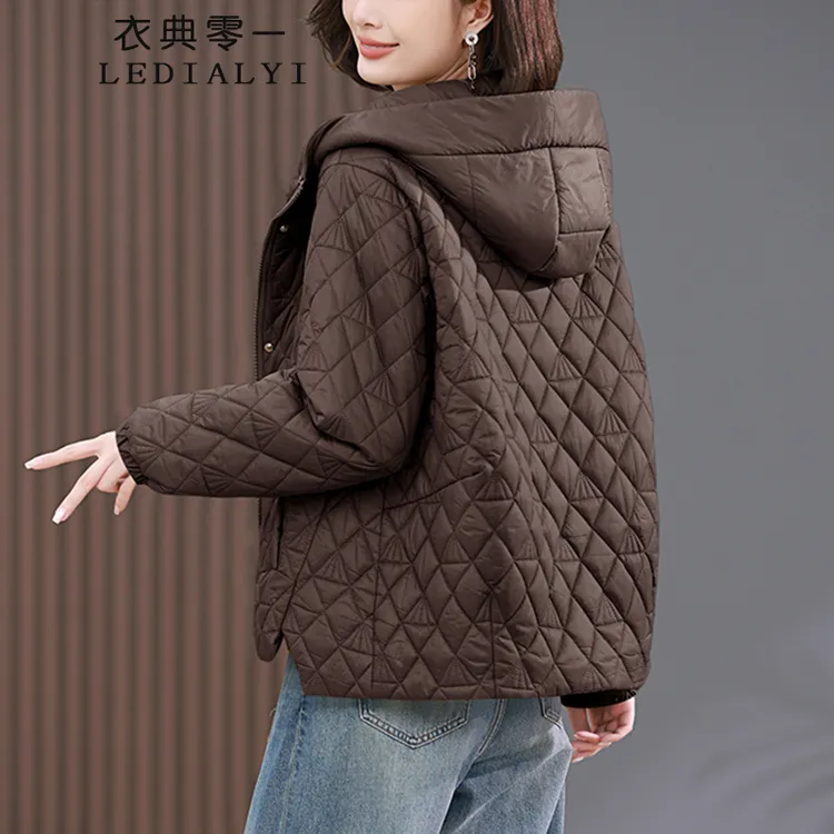 棉服女短款冬季女士洋气小个子轻薄小棉袄棉衣夹棉冬天女装外套
